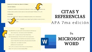 CITAS Y REFERENCIAS con normas APA 7ma edición en MICROSOFT WORD [upl. by Llenyr]