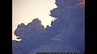 Klyuchevskoy volcano eruption 24 Jan 2021 [upl. by Kitty]