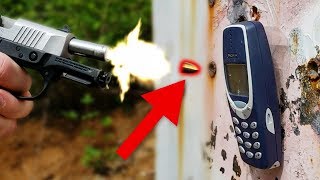 Indestructible Nokia 3310 vs Bullet  Secretly Bulletproof WTF [upl. by Rhys]