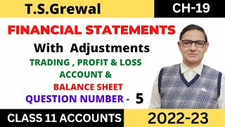 FINANCIAL STATEMENTS WITH ADJUSTMENTS Chapter19 TSGrewal Solution Questionno5 Class 11 [upl. by Accber]