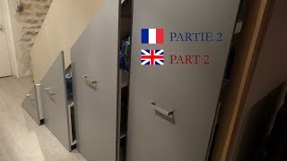 Installer un placard coulissant sous escalier Part 2  Install a sliding storage under stairs Part 2 [upl. by Ricard]