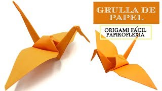 Tutorial Grulla De Papel Origami Paso A Paso – Papiroflexia Fácil 🦅 [upl. by Ellynn727]