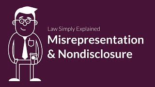 Misrepresentation and Nondisclosure  Contracts  Defenses amp Excuses [upl. by Ainer997]