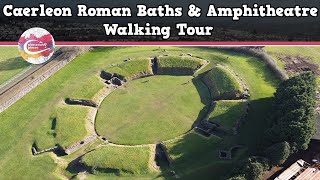 CAERLEON ROMAN BATHS amp AMPHITHEATRE WALES  Walking Tour  Pinned on Places [upl. by Ahsilrae]