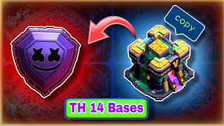 🔥 Top 15 TH14 War Base With Links  Town Hall 14 anti 3 star Base⭐ [upl. by Eytak624]