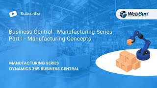 Microsoft Dynamics 365 Business Central Manufacturing Series Part I Manufacturing Concepts [upl. by Behre]