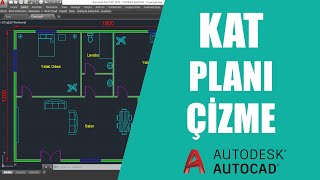 Autocad Kat Planı Çizme  Basit Kat Planı Çizimi  Autocad 2 Boyutlu Çizim Örnekleri 2 [upl. by Accemahs]