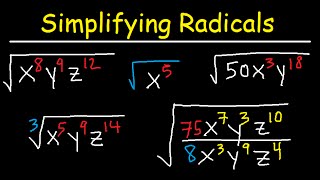 Simplifying Radicals With Variables Exponents Fractions Cube Roots  Algebra [upl. by Moneta]