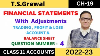 FINANCIAL STATEMENTS WITH ADJUSTMENTS Chapter19 TSGrewal Solution Question no4 Class 11 [upl. by Gahl276]