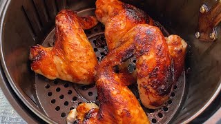 Air Fryer BBQ Chicken Wings Recipe  How To Cook Barbecue Chicken Wings In The Air Fryer [upl. by Enelym]