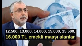 12500 13000 13500 14000 15000 TL emekli maaşı alanlar ne kadar alacak 2025 SSK Bağkur [upl. by Laud408]