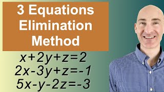 Solving Systems of 3 Equations Elimination [upl. by Ingeberg]