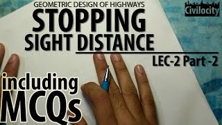 Stopping Sight Distance  Highway Engineering  Lec2 Part2  GATE [upl. by Midas]