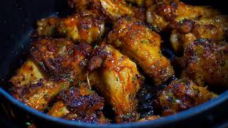 The BEST Air Fryer Baked Honey BBQ Chicken Wings EVER  Chicken Wing Recipes [upl. by Ardnekat]