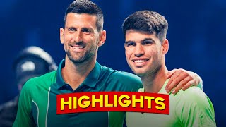 Alcaraz vs Djokovic ● Riyadh Exhibition 2023 Highlights [upl. by Namijneb578]