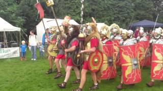 Roman Reenactment at the Amphitheatre in Caerleon Marching In [upl. by Rossing]