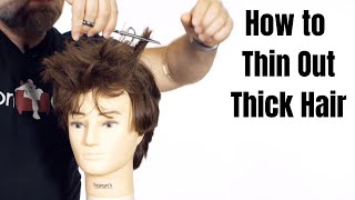 How to Thin Out Thick Hair  TheSalonGuy [upl. by Mcconaghy522]