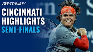 Raonic Rockets Past Tsitsipas Djokovic from the Brink  Cincinnati SemiFinal Highlights [upl. by Llerol217]