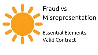 Fraud vs Misrepresentation  Other Essential Elements of a Valid Contract  CA CPT  CS amp CMA [upl. by Cyprio]