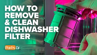 How to remove amp clean LG dishwasher filter assembly part  ADQ74693701 [upl. by Anilak]