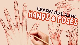 how to draw hands for beginners  step by step tutorial [upl. by Noam]