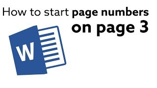 Microsoft Word  How to start page numbers on page 3 [upl. by Francene859]