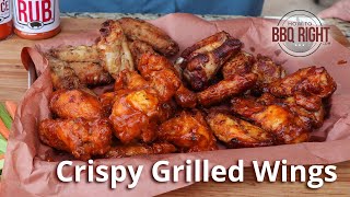 Crispy Grilled Wings on Weber  HowToBBQRight [upl. by Nerty592]